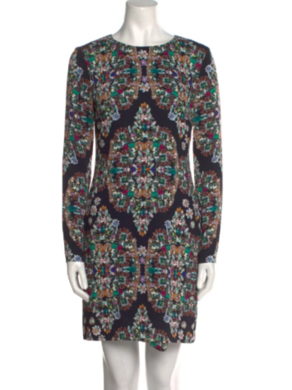 Artelier Nicole Miller Black Jewel Mosaic Print Sheath Dress - Size - 6 - NWT